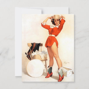 Cartão De Festividades Elvgren Cowgirl