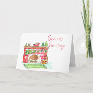 Cartão De Festividades Elvis Guarda a placa de saudação da Lareira