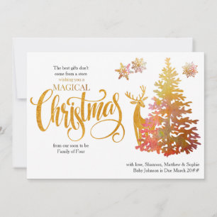 Cartão De Festividades Em breve será família de quatro gravidez em árv