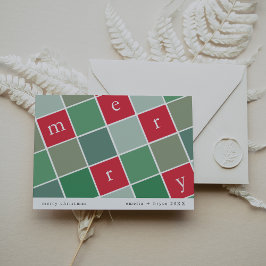 Cartão De Festividades EMELIA Red Green Printable Family Feliz Natal