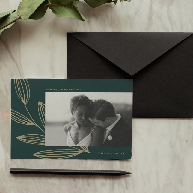 Cartão De Festividades Emerald Green Sprout Photo (Criador carregado)