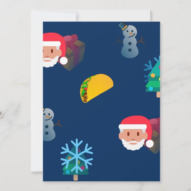 Cartão De Festividades emoji do taco do Natal (Frente)