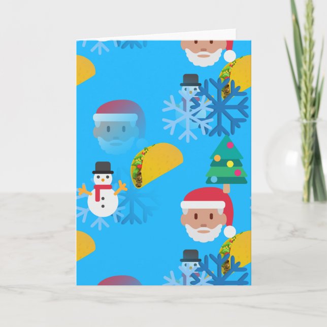 Cartão De Festividades emoji do taco do Natal (Frente)