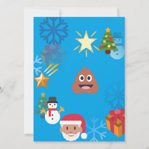 Cartão De Festividades emoji poop christmas