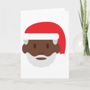 Cartão De Festividades emoji preto de Papai Noel