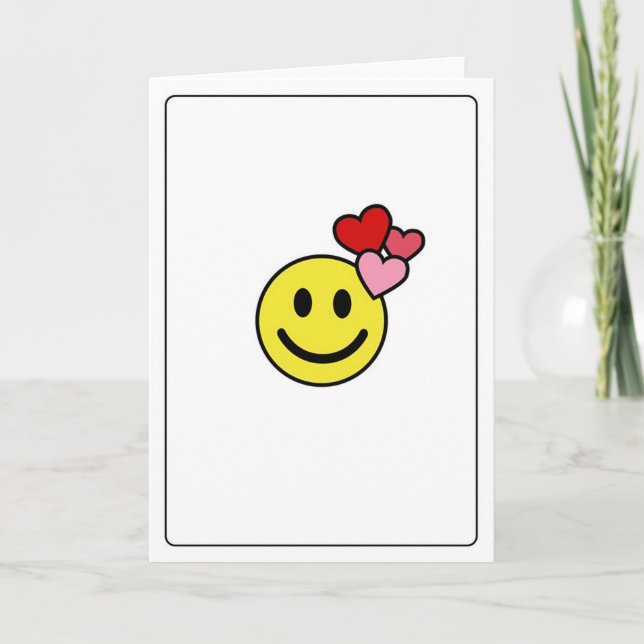 Cartão De Festividades Emoticons - Amo-Te! (Frente)