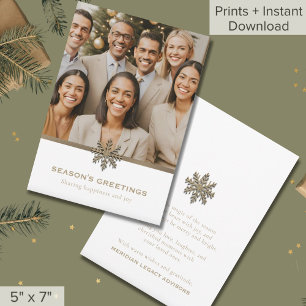 Cartão De Festividades Empresa Corporativa Equipe de Fotos Empresa