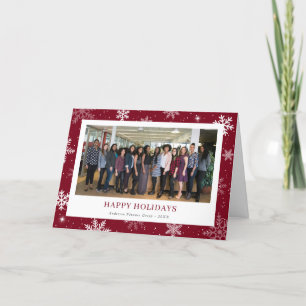 Cartão De Festividades Empresa de Fotografias com Floco de Neve Vermelho 
