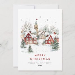 Cartão De Festividades Empresa de Natal do País Minimalista