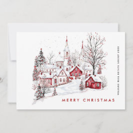 Cartão De Festividades Empresa de Natal do País Minimalista