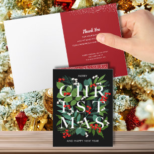 Cartão De Festividades Empresa Greenery de NATAL Obrigado.