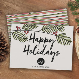 Cartão De Festividades Empresas Felizes Feriados Ramos de Árvore de Pinhe