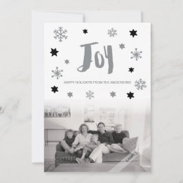 Cartão De Festividades Encantadora Trendy Joy Silver Foto de Férias