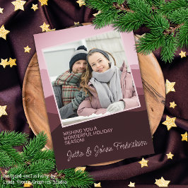 Cartão De Festividades Encantando Rosa Bege Abstrato Cumprimentos de Temp