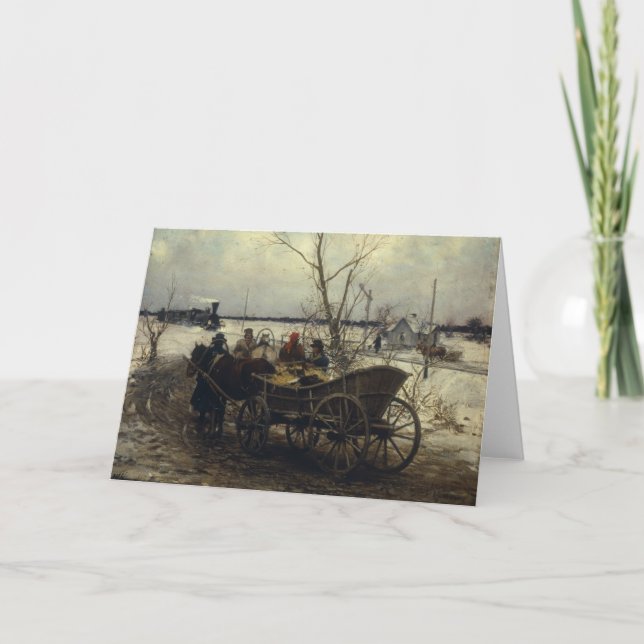 Cartão De Festividades Encontrando o trem (Frente)