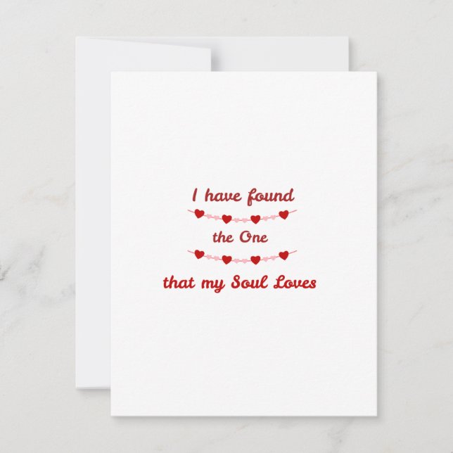 Cartão De Festividades Encontrei o que a minha alma ama num (Frente)