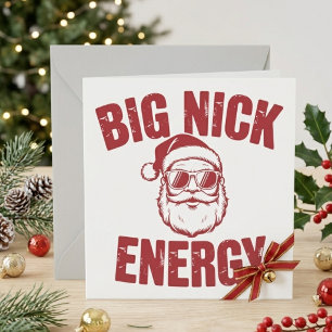 Cartão De Festividades Energia do Grande Nick Piada de Natal Engraçada e 