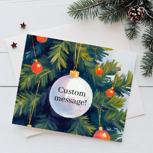 Cartão De Festividades Enfeite de Árvore de Natal com Mensagem Personaliz