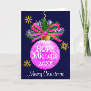 Cartão De Festividades Enfeite de Fita Rosa Única