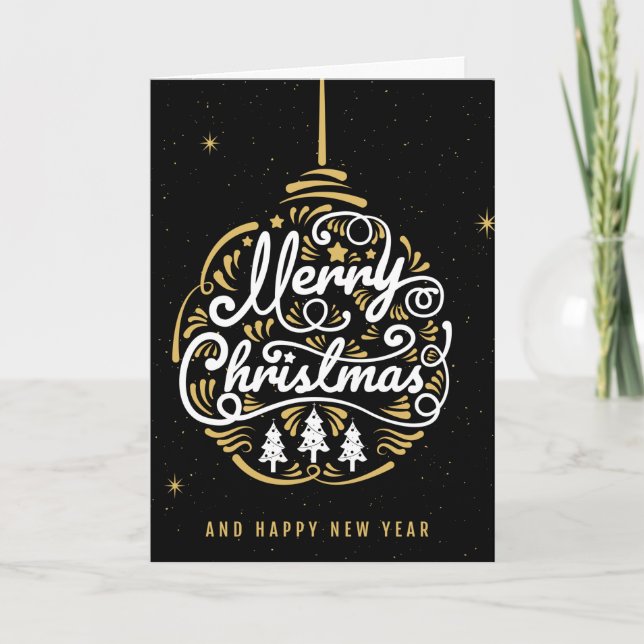 Cartão De Festividades Enfeite de Natal Elegante (Frente)