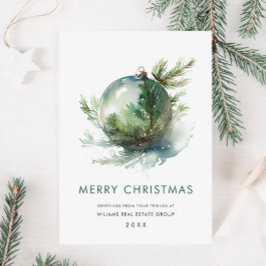 Cartão De Festividades Enfeite de Natal Elegante Cumprimento Corporativo