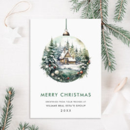 Cartão De Festividades Enfeite de Natal Elegante Saudação Corporativa
