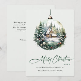 Cartão De Festividades Enfeite de Natal Elegante Saudação Corporativa