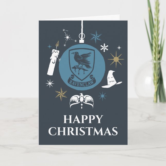 Cartão De Festividades Enfeite de Natal Gráfico de RAVENCLAW™ (Frente)