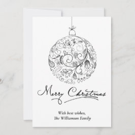 Cartão De Festividades Enfeite de Natal Minimalista