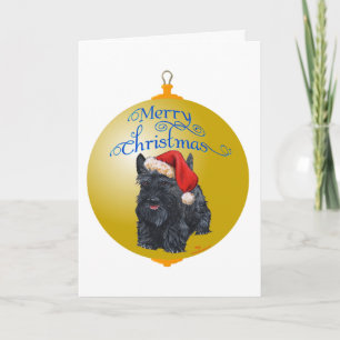 Cartão De Festividades Enfeite de Natal Terrier Escocês