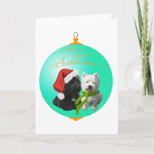 Cartão De Festividades Enfeite de Natal Westie Scottie