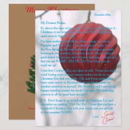 Cartão De Festividades Enfeite Vermelho de Cartas de Papai Noel