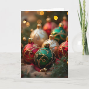 Cartão De Festividades Enfeites Coloridos de Natal