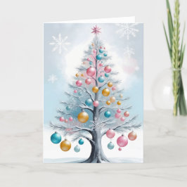 Cartão De Festividades Enfeites de árvore de natal minimalista brilhante