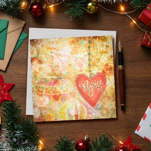 Cartão De Festividades Enfeites de Natal Alegres Inspiração Bonita