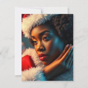 Cartão De Festividades Enfeites de Natal Árvore de Natal Melanina Mulher