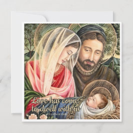 Cartão De Festividades Enfeites de natal Católico da Família Santa