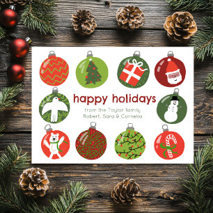 Cartão De Festividades Enfeites de natal charmosos Vintage Xmas PERSONALI