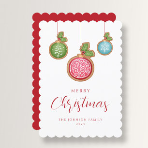 Cartão De Festividades Enfeites de Natal com Letra Elegante Feliz Natal 