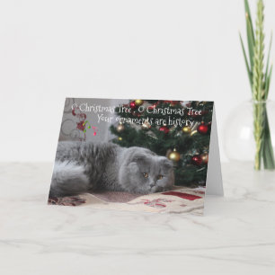 Cartão De Festividades Enfeites de Natal de Gato Engraçados são História