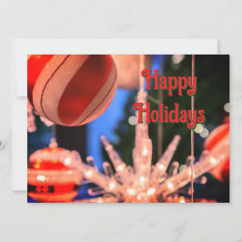 Cartão De Festividades Enfeites de natal e feriados felizes