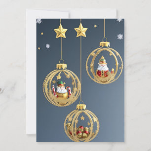 Cartão De Festividades Enfeites de Natal Elegantes