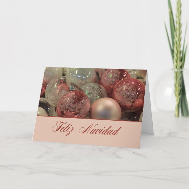 Cartão De Festividades Enfeites de natal Feliz Navidad (Frente)