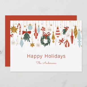 Cartão De Festividades Enfeites de natal Felizes Feriados