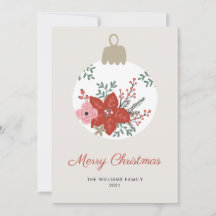 Enfeites de natal Floral Moderno Elegante Simples