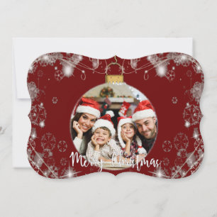Cartão De Festividades Enfeites de natal Fotográfico com Rico de espirro