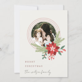 Cartão De Festividades Enfeites de natal Ivory Pink Foto Poinsettia