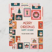 Enfeites de natal mapas postais