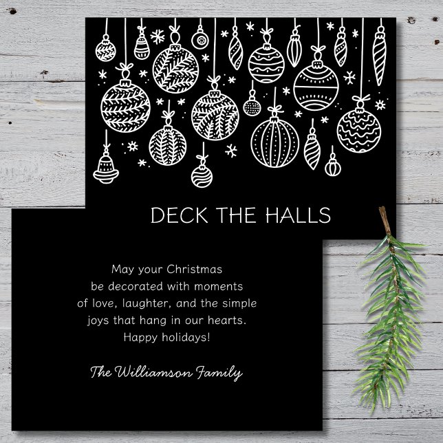 Cartão De Festividades Enfeites de natal moderno (Criador carregado)