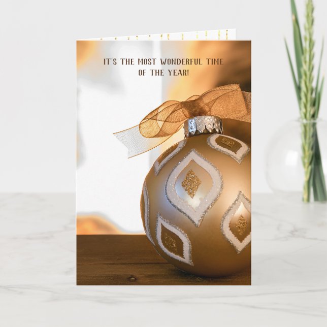 Cartão De Festividades Enfeites de natal por lareira (Frente)